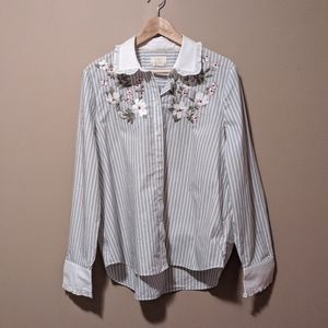 Kate Spade Embroidered Button Down Shirt